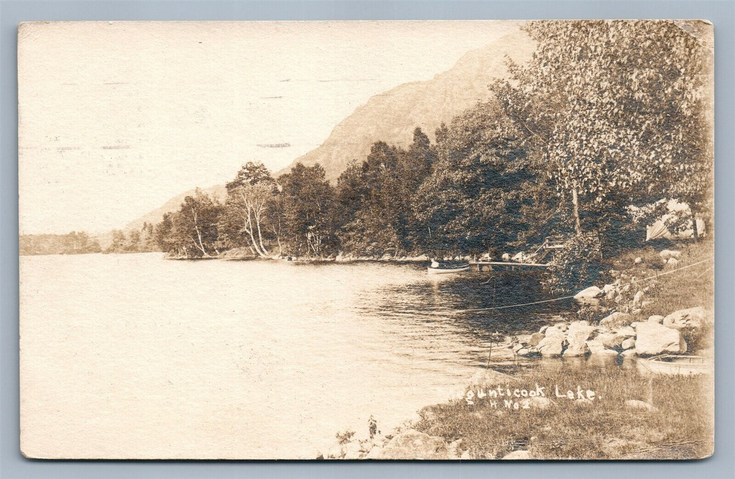 MEGUNTICOOK LAKE ME 1920 ANTIQUE REAL PHOTO POSTCARD RPPC
