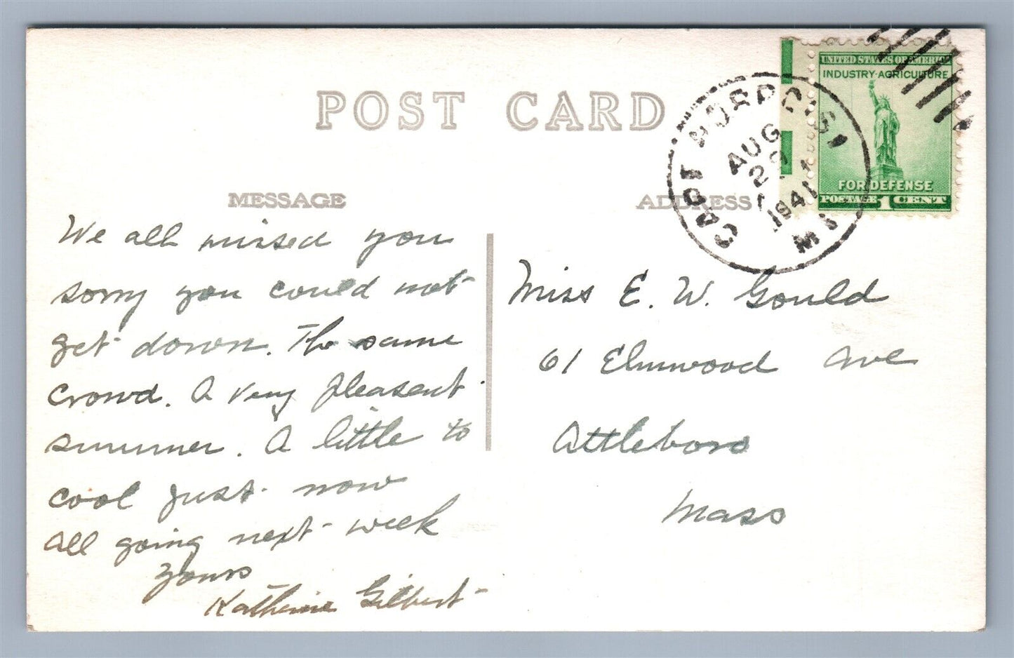 CAPE PORPOISE ME LIGHT HOUSE 1941 VINTAGE REAL PHOTO POSTCARD RPPC