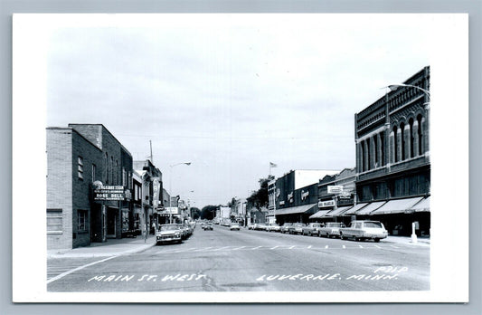 LUVERNE MN MAIN STREET VINTAGE REAL PHOTO POSTCARD RPPC