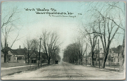 MARSHALLTOWN IA WEST MAIN STREET ANTIQUE POSTCARD