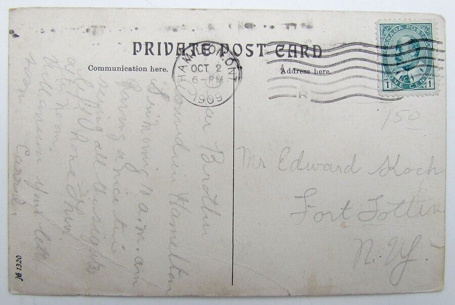 VINTAGE 1909 POSTCARD JAMES ST. INCLINE RAILWAY HAMILTON CANADA RAILROAD TRAIN