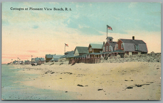 PLEASANT VIEW BEACH RI THE COTTAGES ANTIQUE POSTCARD