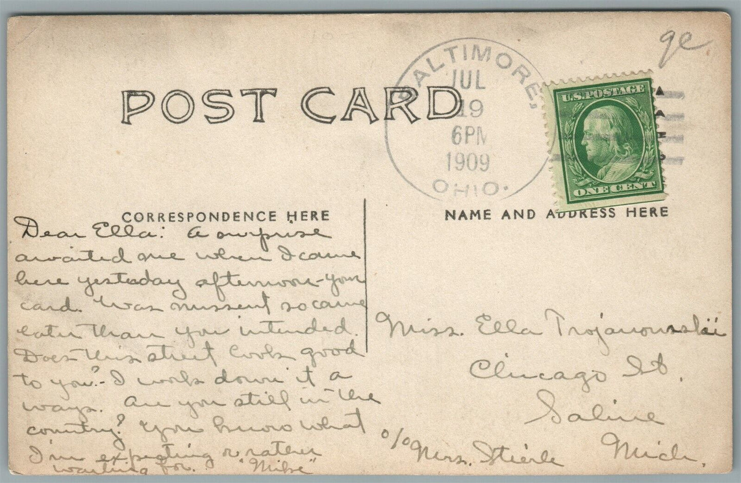 BALTIMORE OH MARKET STREET ANTIQUE REAL PHOTO POSTCARD RPPC