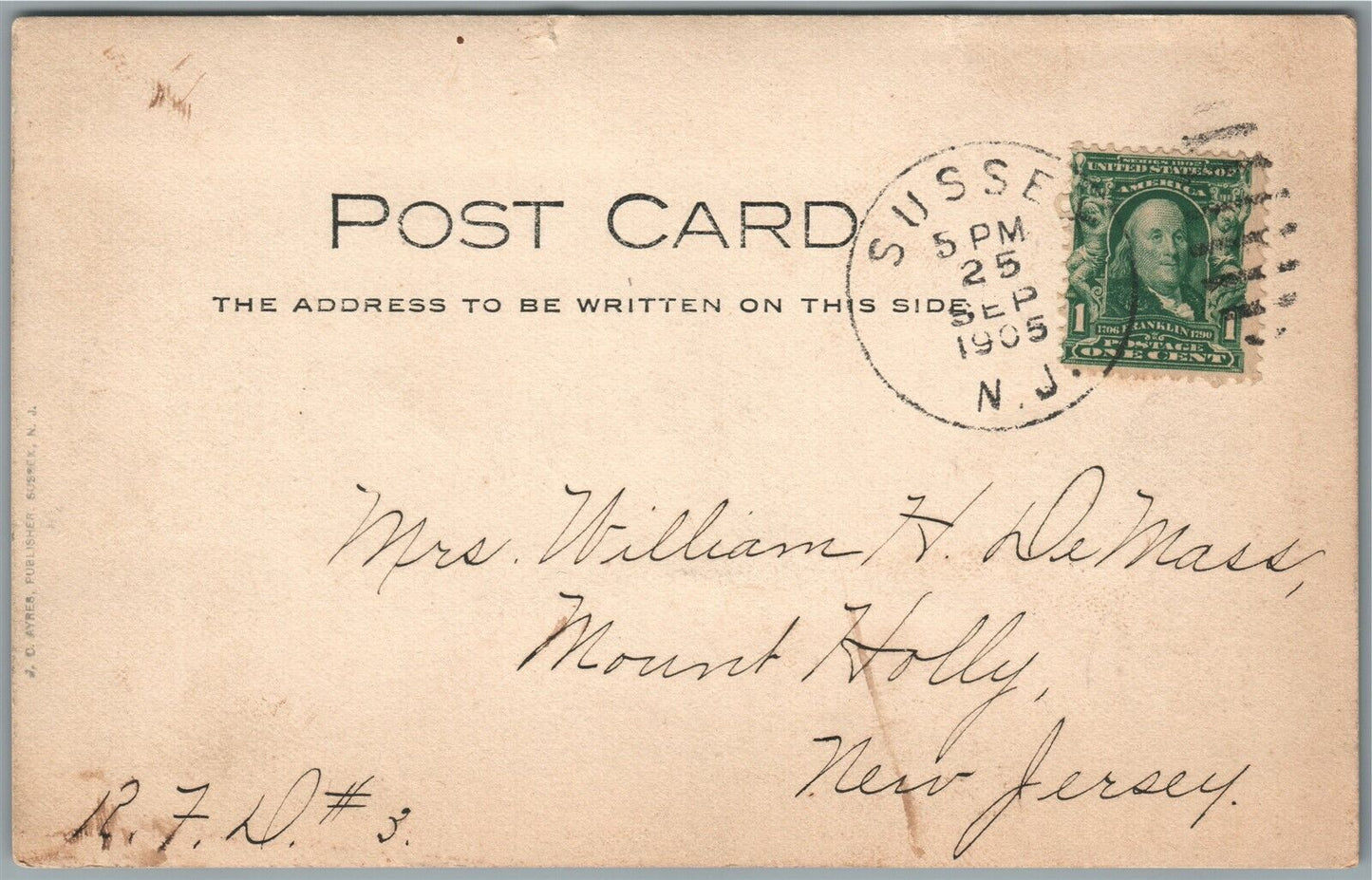 SUSSEX NJ HIGH SCHOOL ANTIQUE REAL PHOTO POSTCARD RPPC