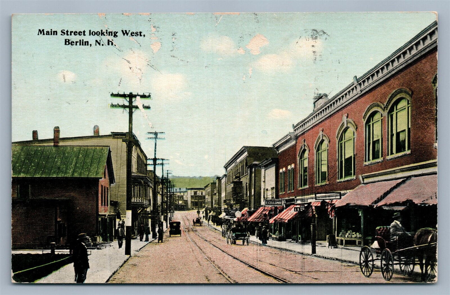 BERLIN NH MAIN STREET ANTIQUE POSTCARD