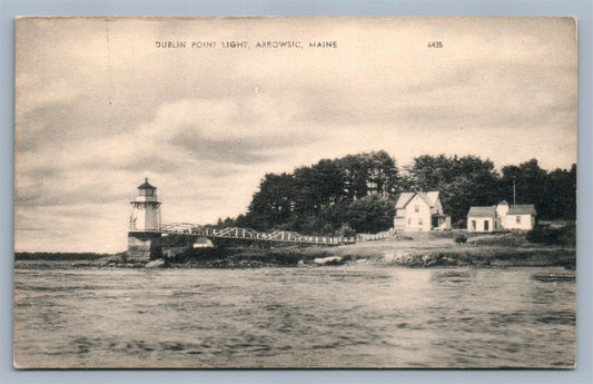 ARROWSIC ME DUBLIN POINT LIGHTHOUSE ANTIQUE POSTCARD