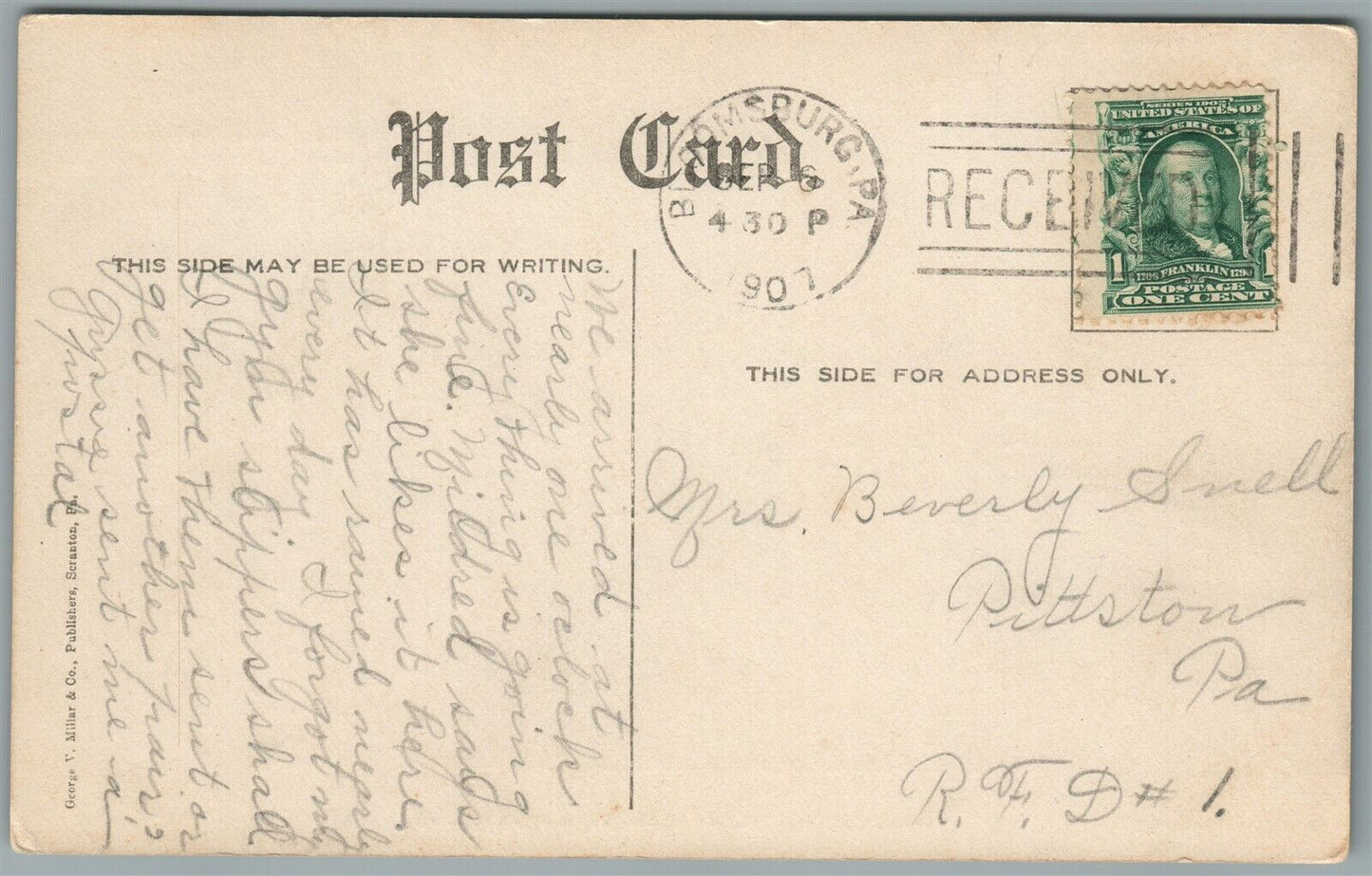 PITTSTON PA ROCKY GLEN SWISS COTTAGE ANTIQUE POSTCARD