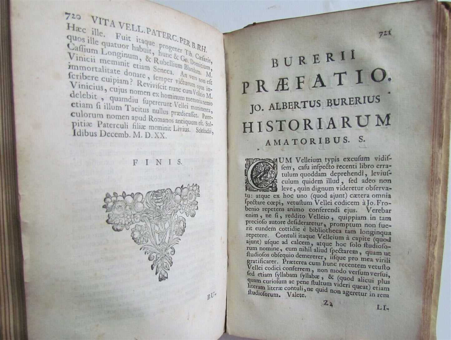 1719 PRIZED VELLUM BINDING ROMAN HISTORY by VELLEIUS PATERCULUS antique