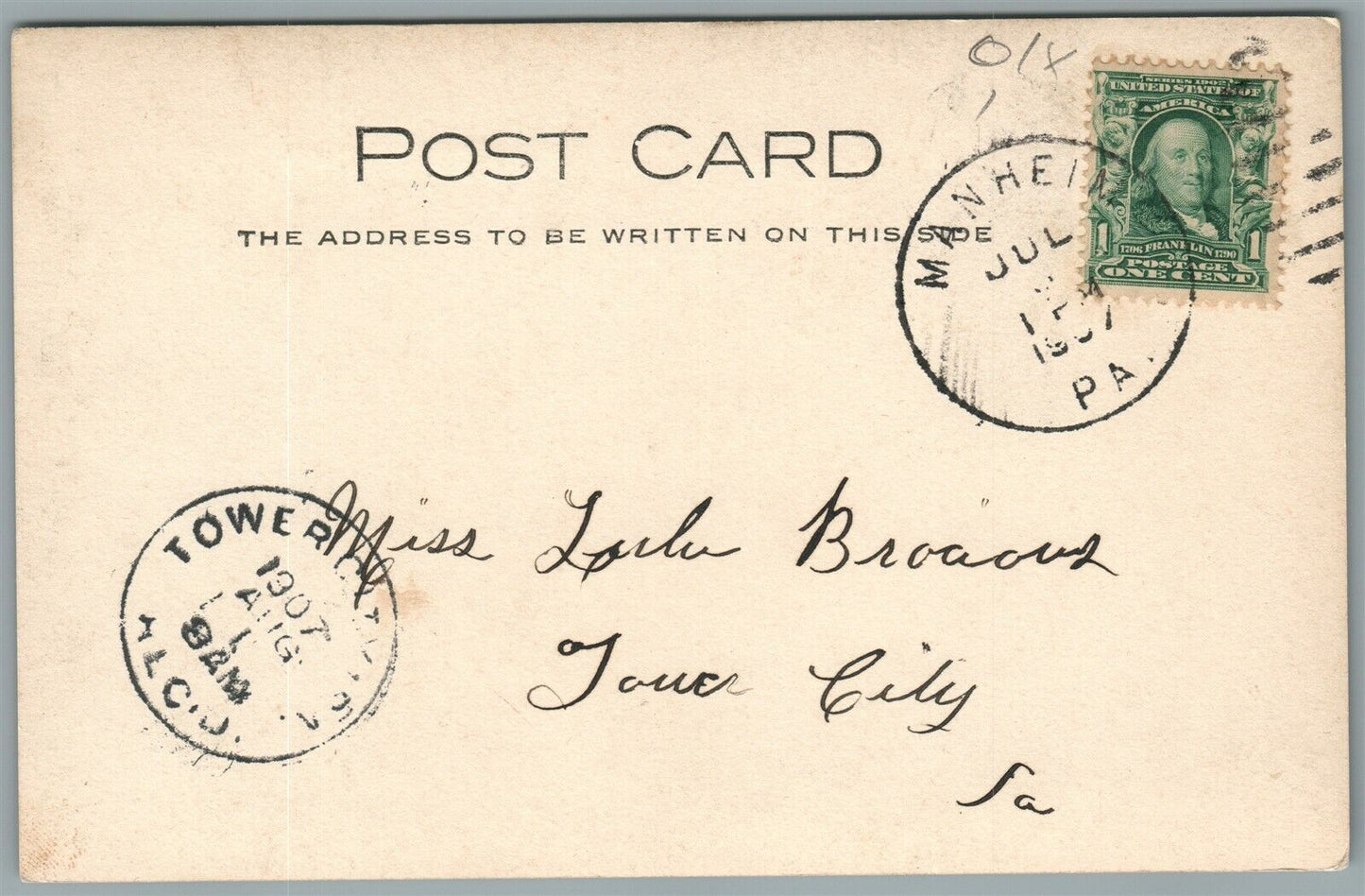 MANHEIM PA N. PRUSSIAN STREET ANTIQUE REAL PHOTO POSTCARD RPPC