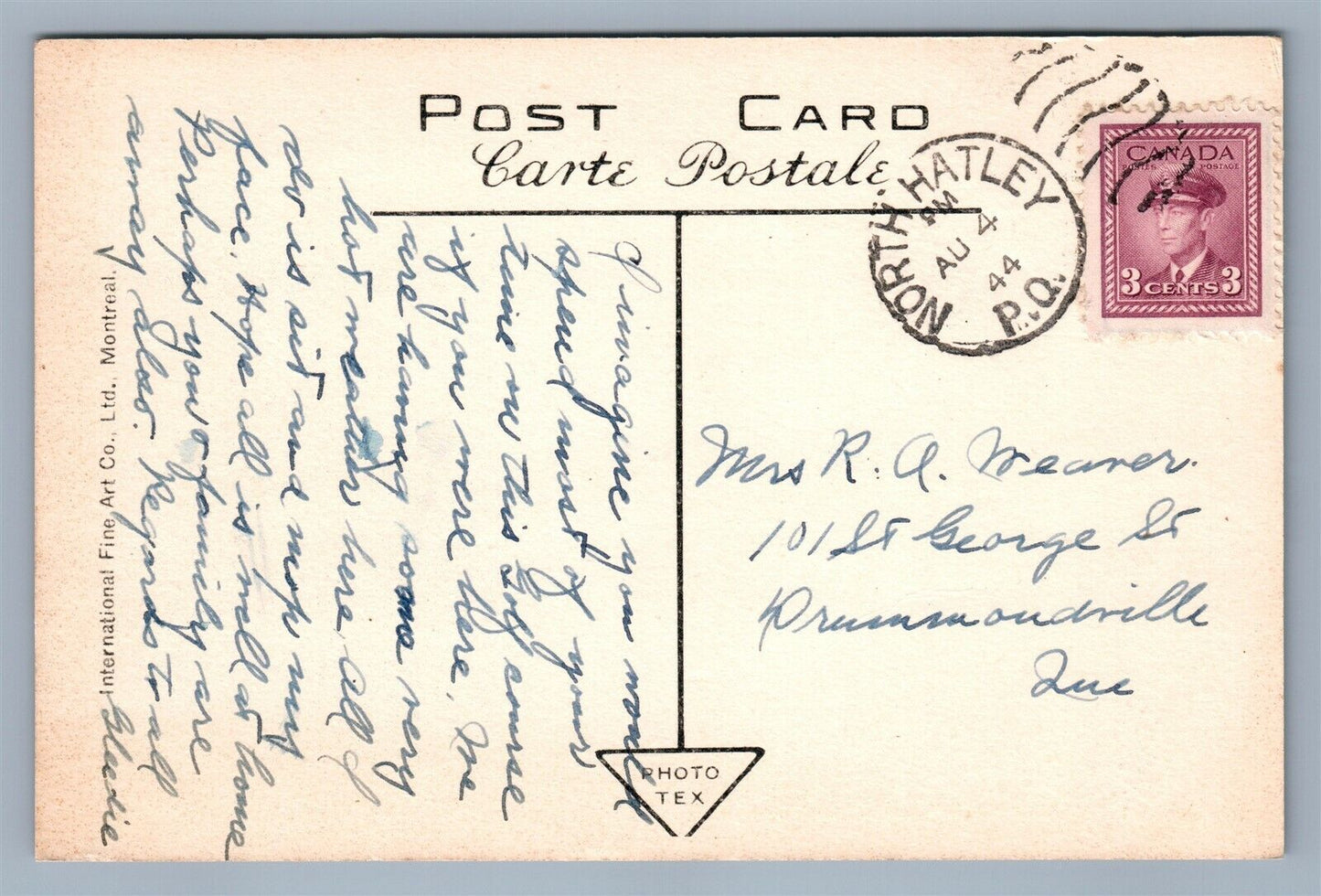 NORTH HATLEY OUE CANADA MASSAWIPPI COUNTRY CLUB VINTAGE POSTCARD