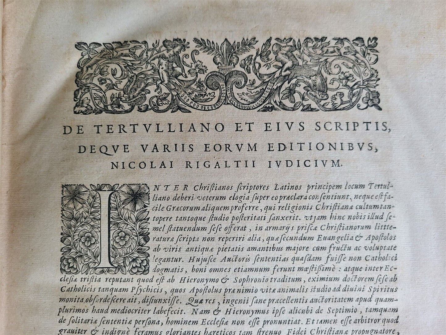 1664 OPERA AD VETUSTISSIMORUM EXEMPLARIUM FIDEM by TERTULLIAN Folio antique