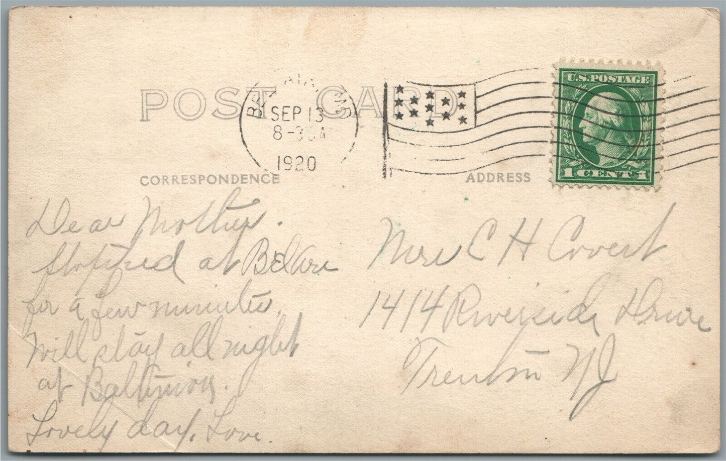 BEL AIR MD KENMORE INN ANTIQUE REAL PHOTO POSTCARD RPPC