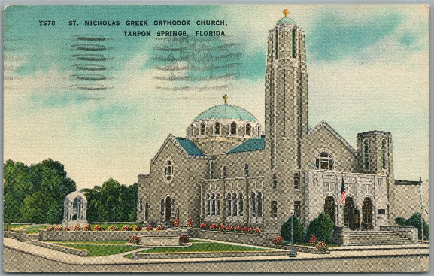 TARPON SPRINGS FL ST.NICHOLAS GREEK ORTHODOX CHURCH VINTAGE POSTCARD