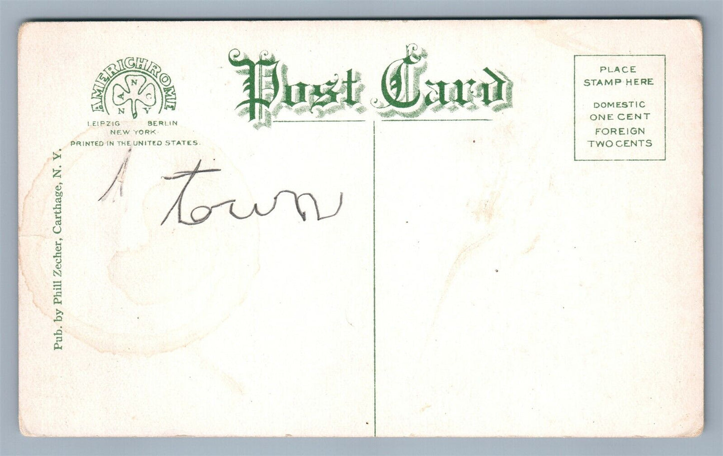 CARTHAGE NY BLACK RIVER GREAT BEND ANTIQUE POSTCARD