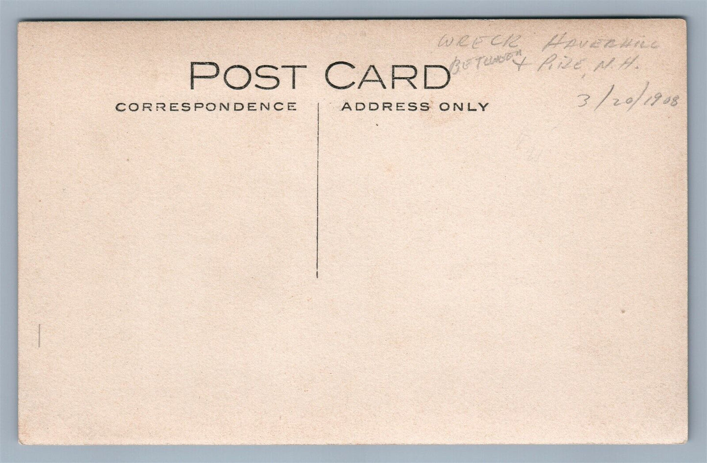 TRAIN WRECK 1908 NEW HAMPSHIRE ANTIQUE REAL PHOTO POSTCARD RPPC railway railroad