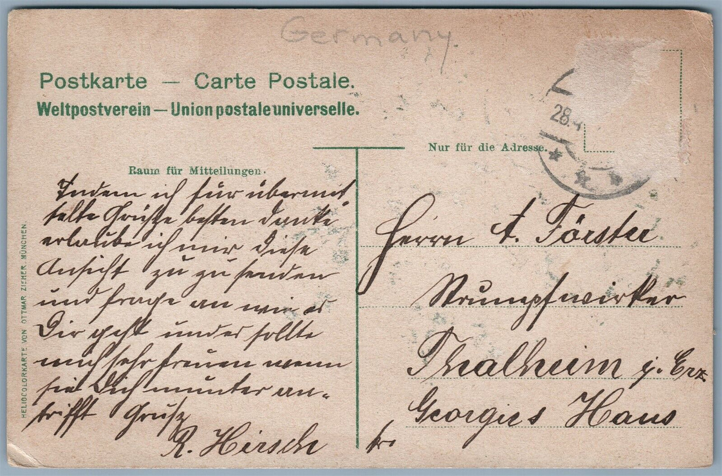 LEISNIG GERMANY ANTIQUE POSTCARD
