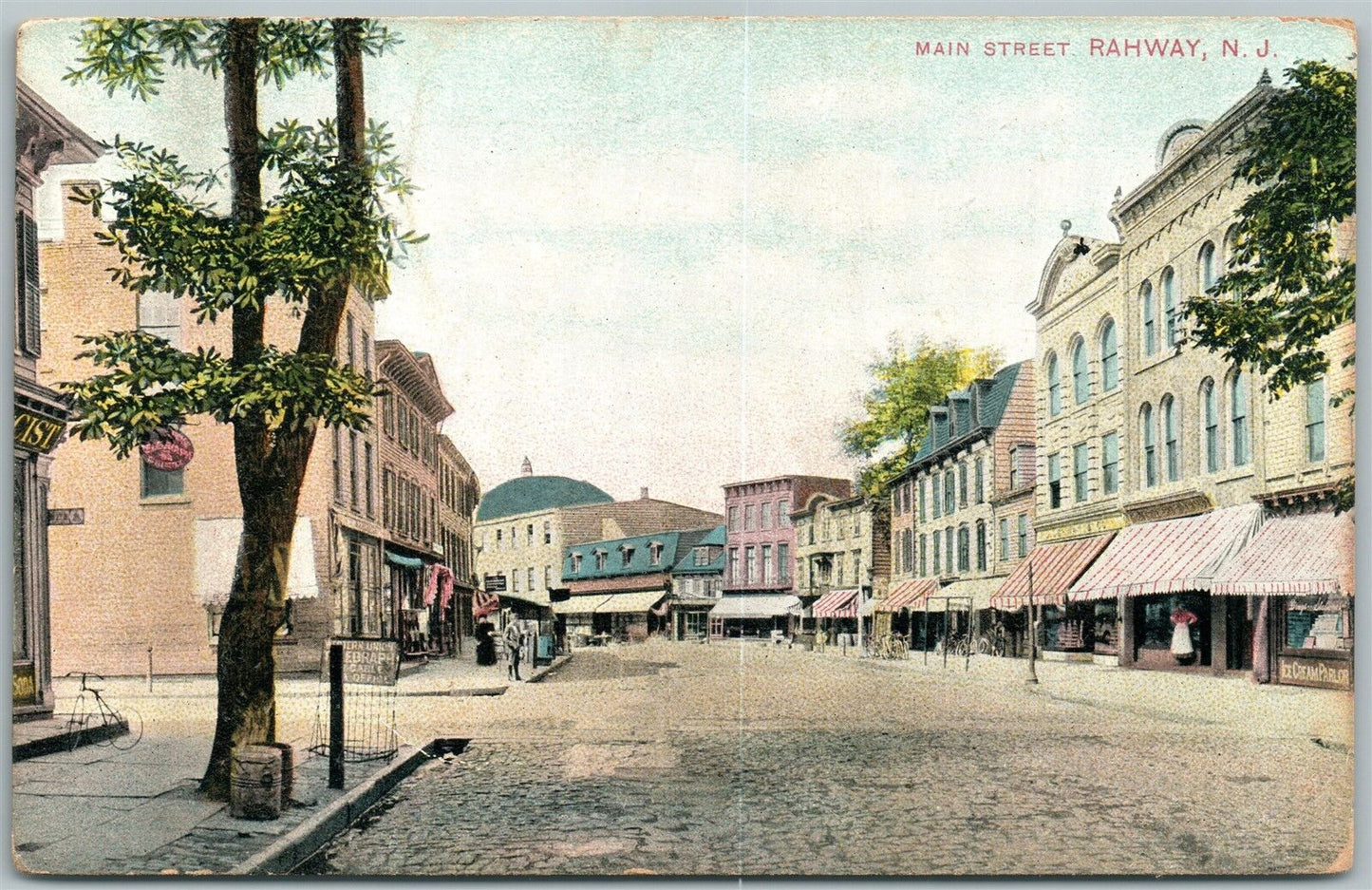RAHWAY NJ MAIN STREET ANTIQUE POSTCARD