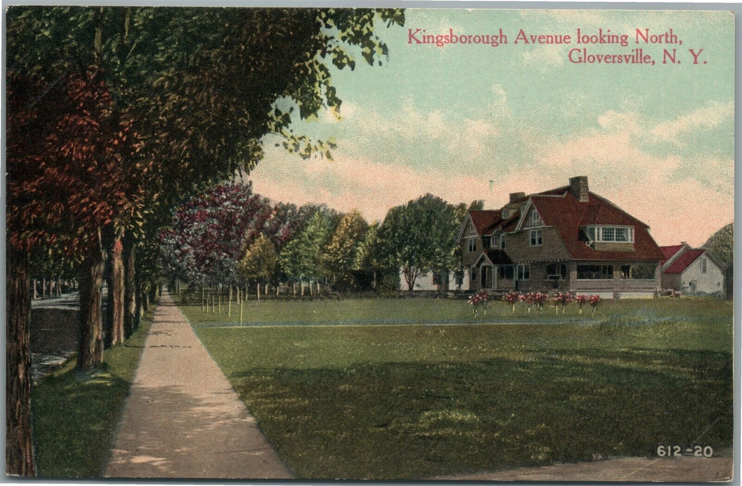 GLOVERSVILLE NY KINGSBOROUGH AVENUE ANTIQUE POSTCARD