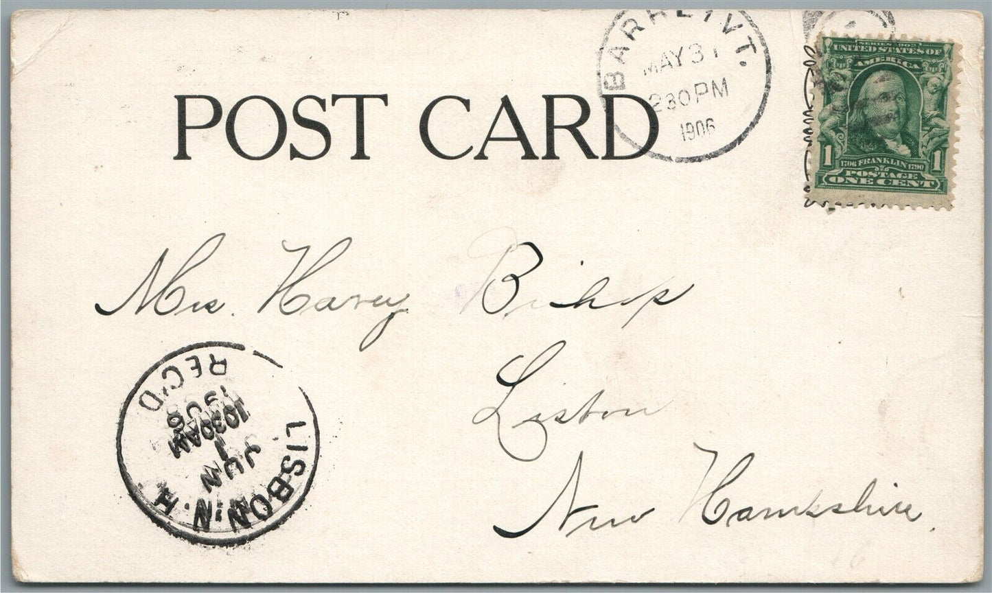 BARRE VT FIRE STATION ANTIQUE POSTCARD