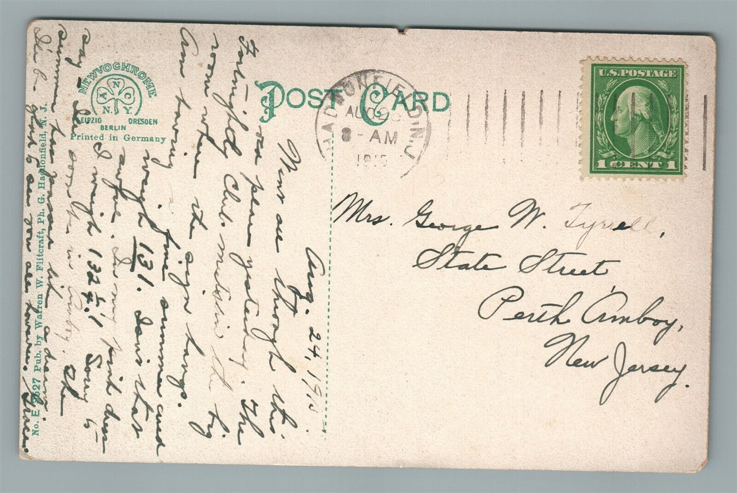 HADDONFIELD NJ THE INDIAN KING ANTIQUE POSTCARD