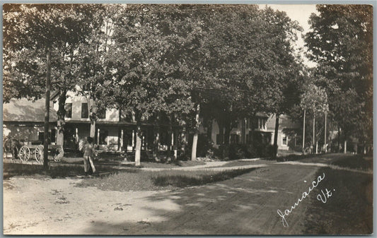 JAMAICA VT STREET VIEW ANTIQUE REAL PHOTO POSTCARD RPPC