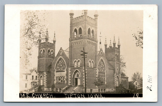 TIPTON IA M.E.CHURCH ANTIQUE REAL PHOTO POSTCARD RPPC
