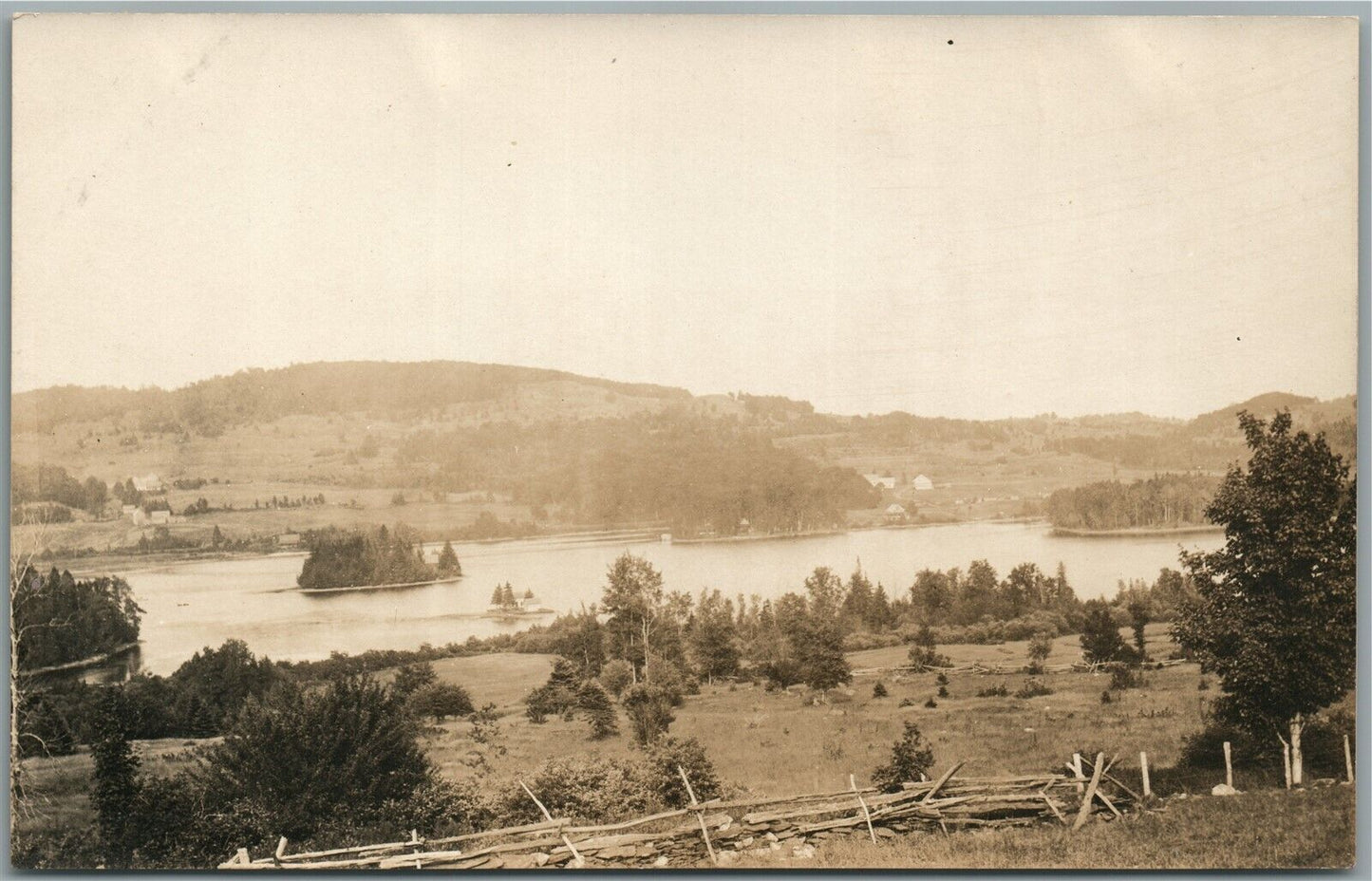DANVILLE VT JOE'S POND VIEW ANTIQUE REAL PHOTO POSTCARD RPPC