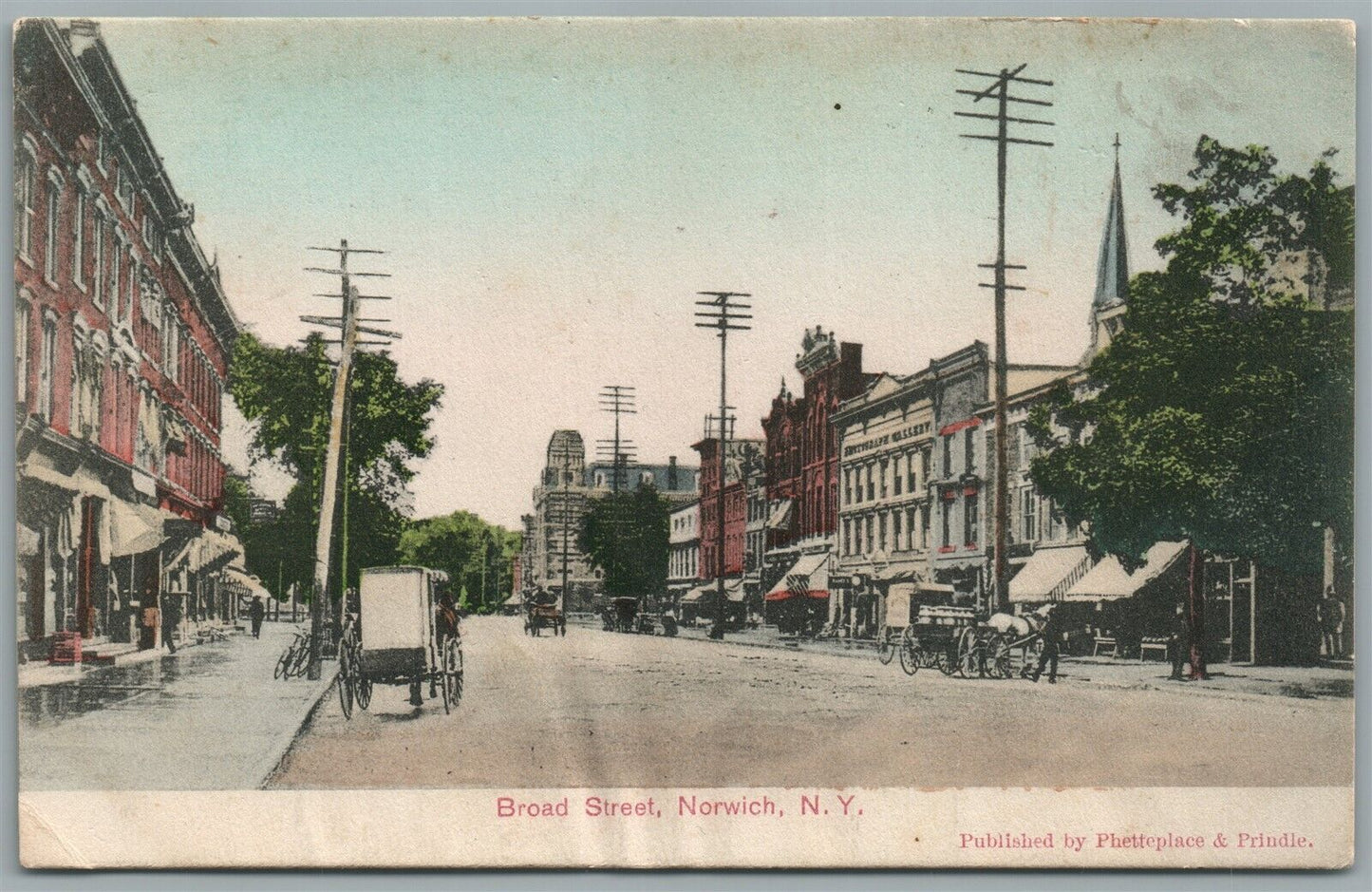 NORWICH NY BROAD STREET ANTIQUE POSTCARD