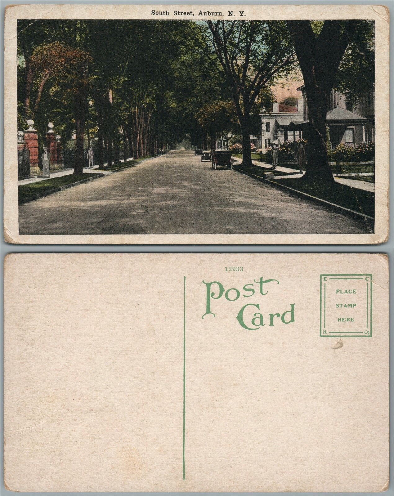 AUBURN N.Y. SOUTH STREET ANTIQUE POSTCARD
