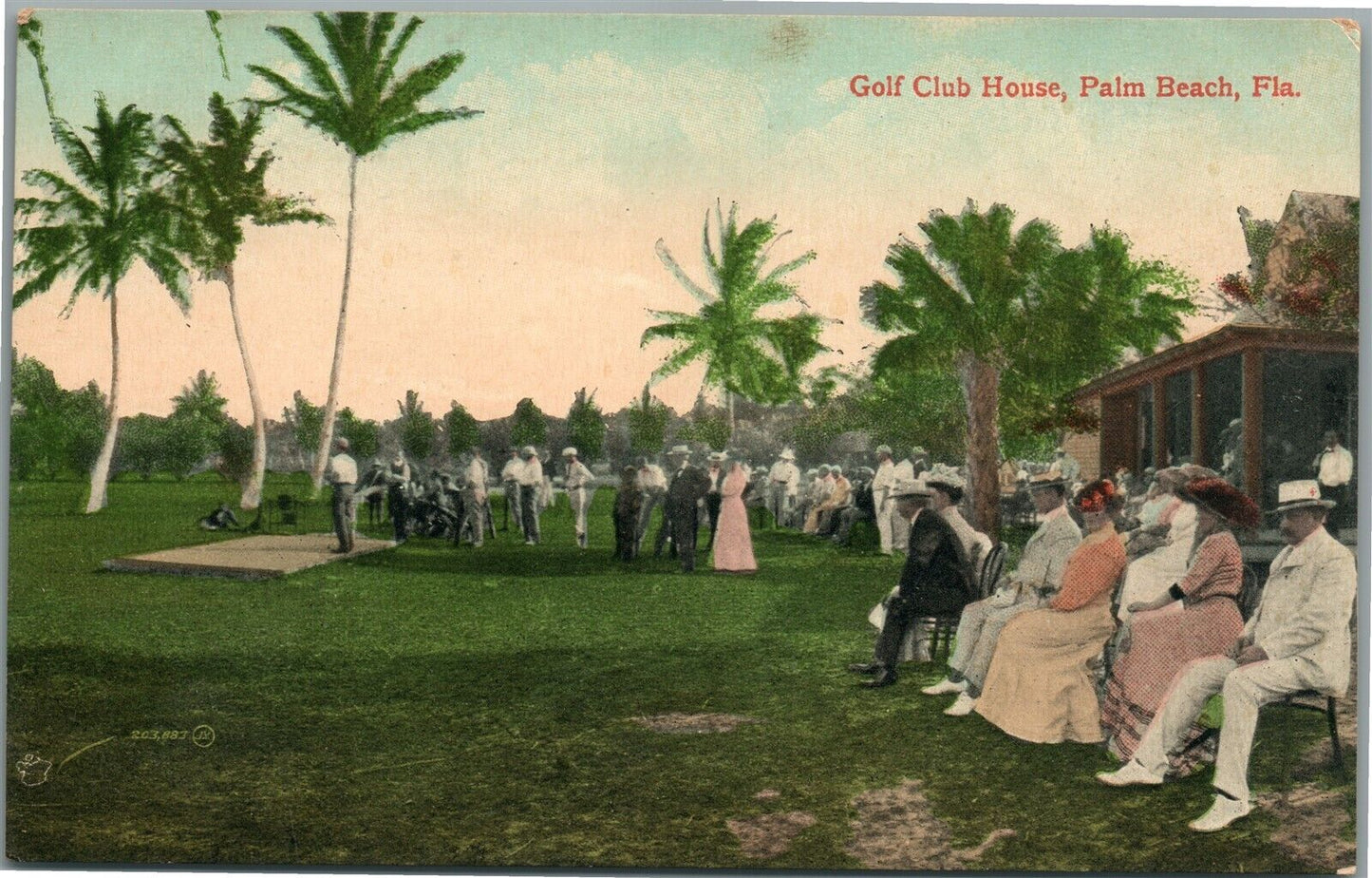 PALM BEACH FL GOLF CLUB HOUSE ANTIQUE POSTCARD