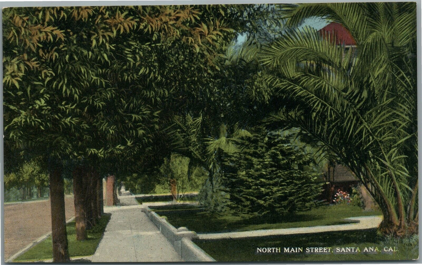 SANTA ANA CA NORTH MAIN STREET ANTIQUE POSTCARD