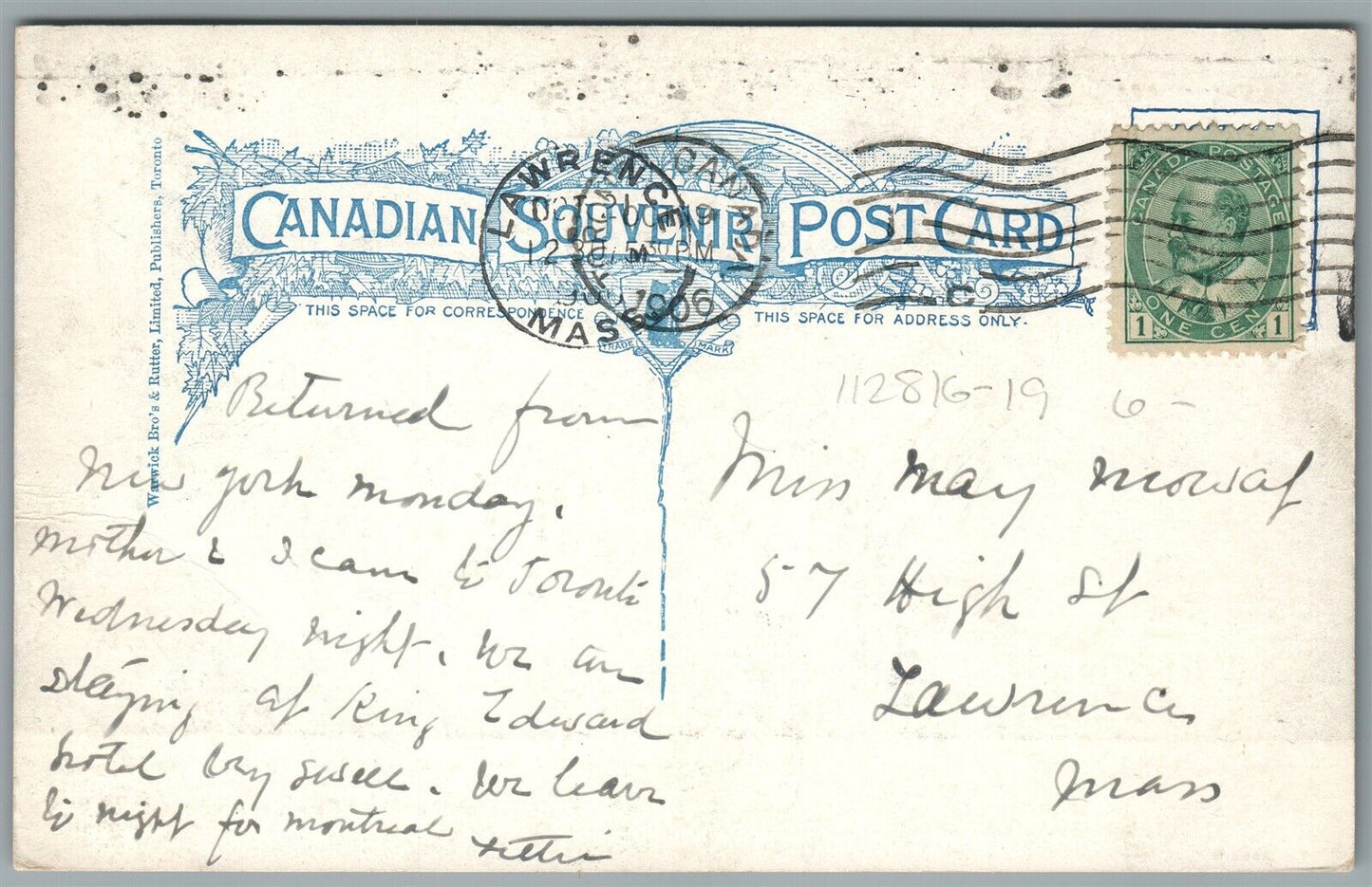 CANADA TORONTO ISLAND HANLAN'S POINT MIDGET RAILWAY ANTIQUE POSTCARD