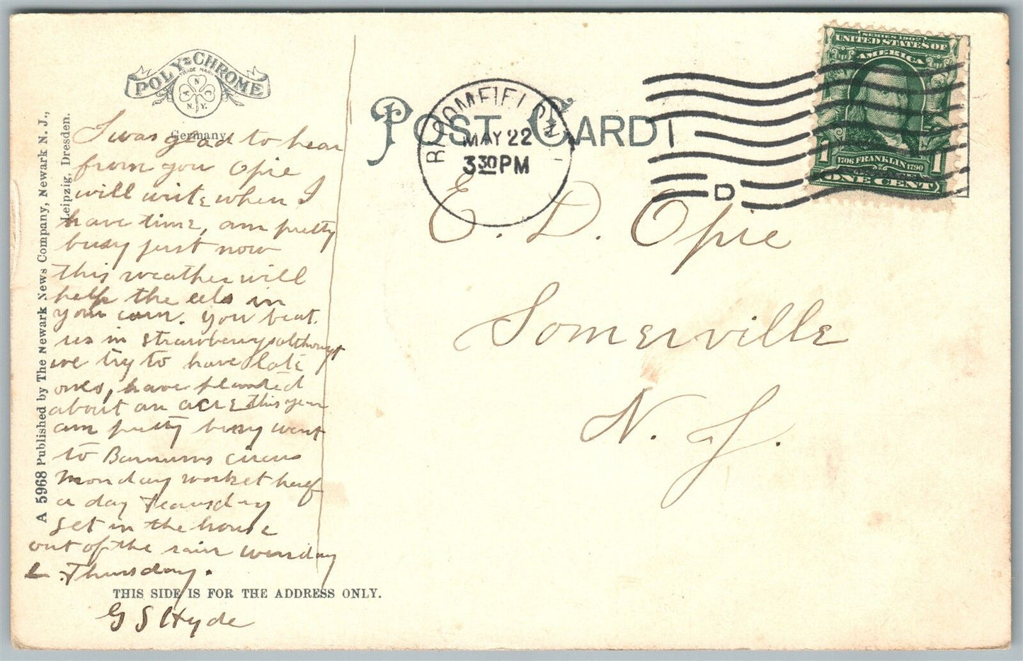 NEWARK NJ MARKET SQUARE ANTIQUE POSTCARD