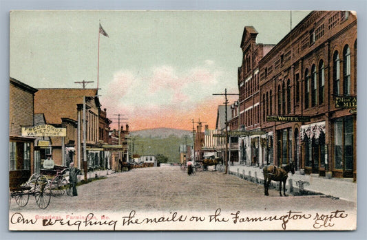 FARMINGTON ME BROADWAY ANTIQUE POSTCARD