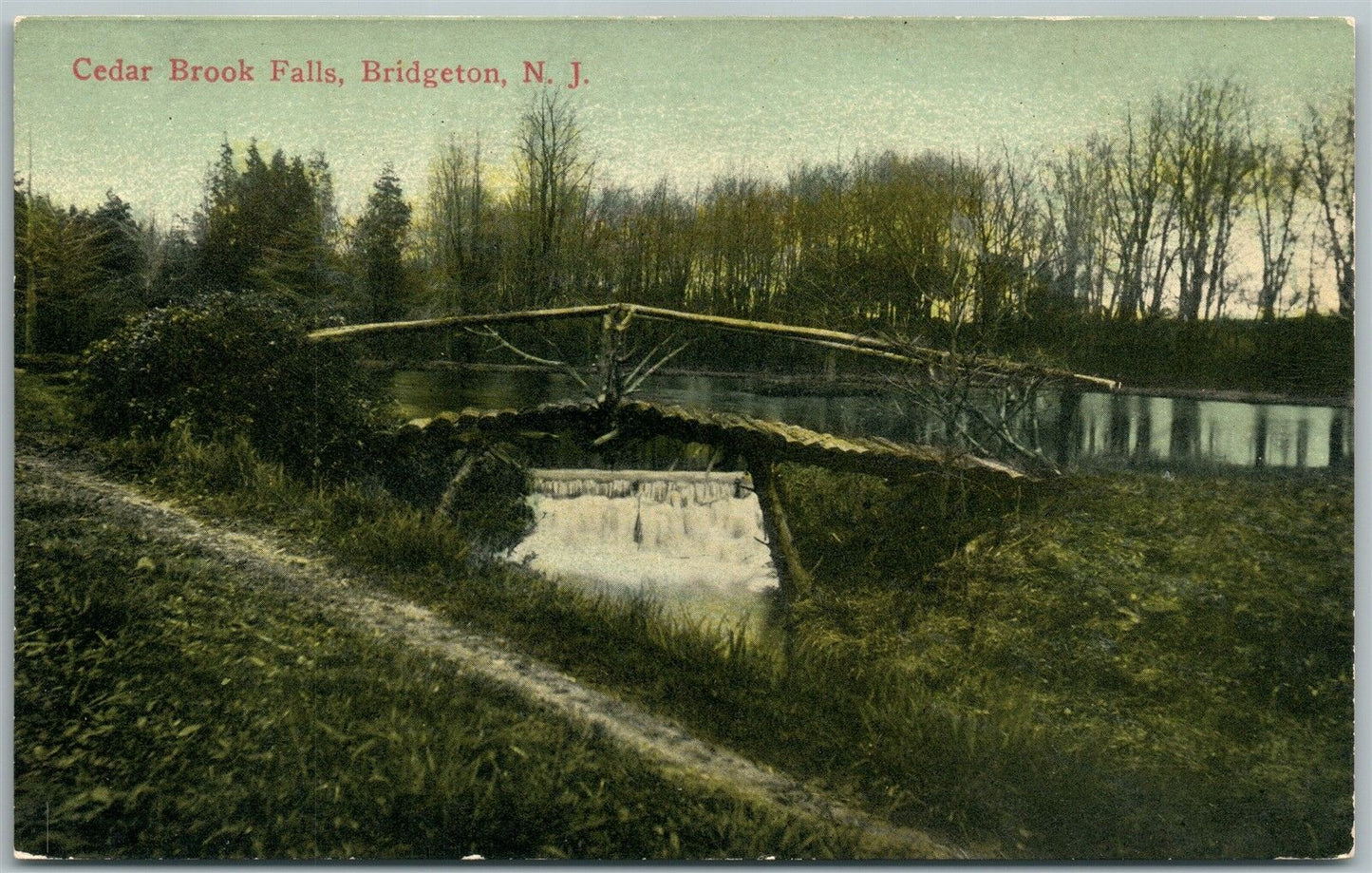BRIDGETON NJ CEDAR BROOK FALLS ANTIQUE POSTCARD