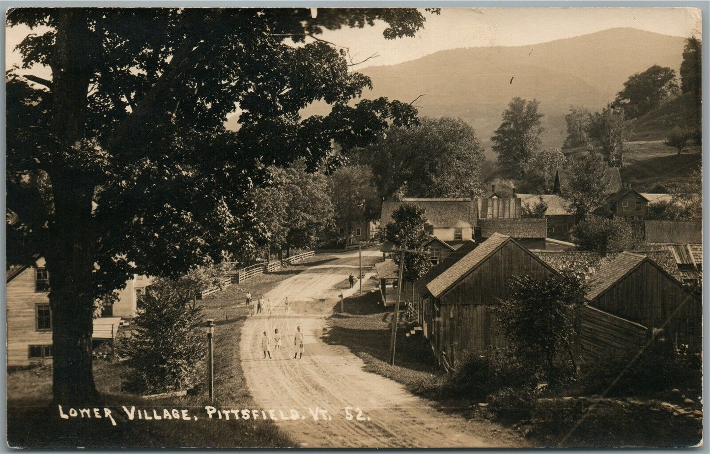 PITTSFIELD VT LOWER VILLAGE ANTIQUE REAL PHOTO POSTCARD RPPC