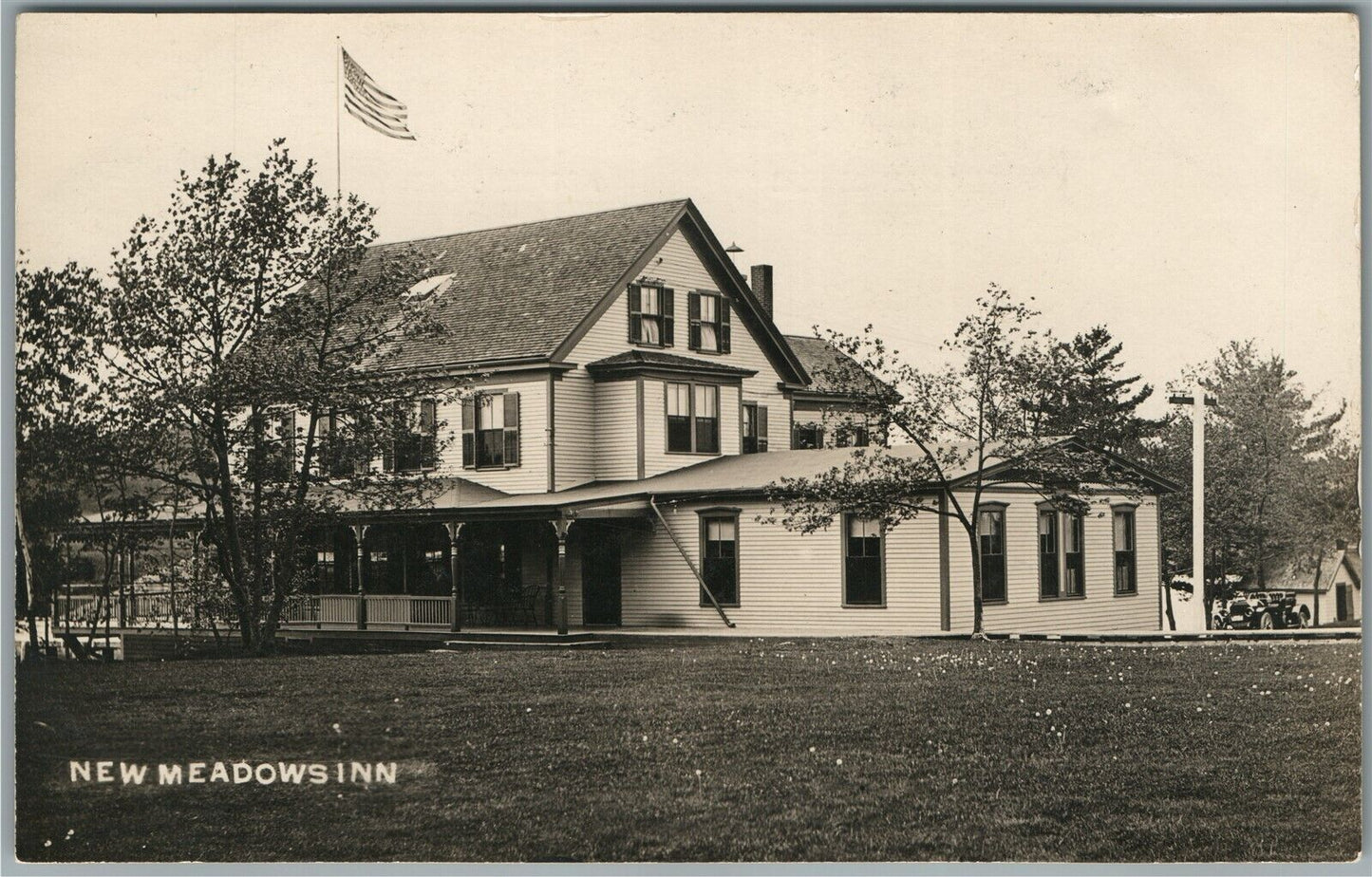 BRUNSWICK ME NEW MEADOWS INN ANTIQUE REAL PHOTO POSTCARD RPPC