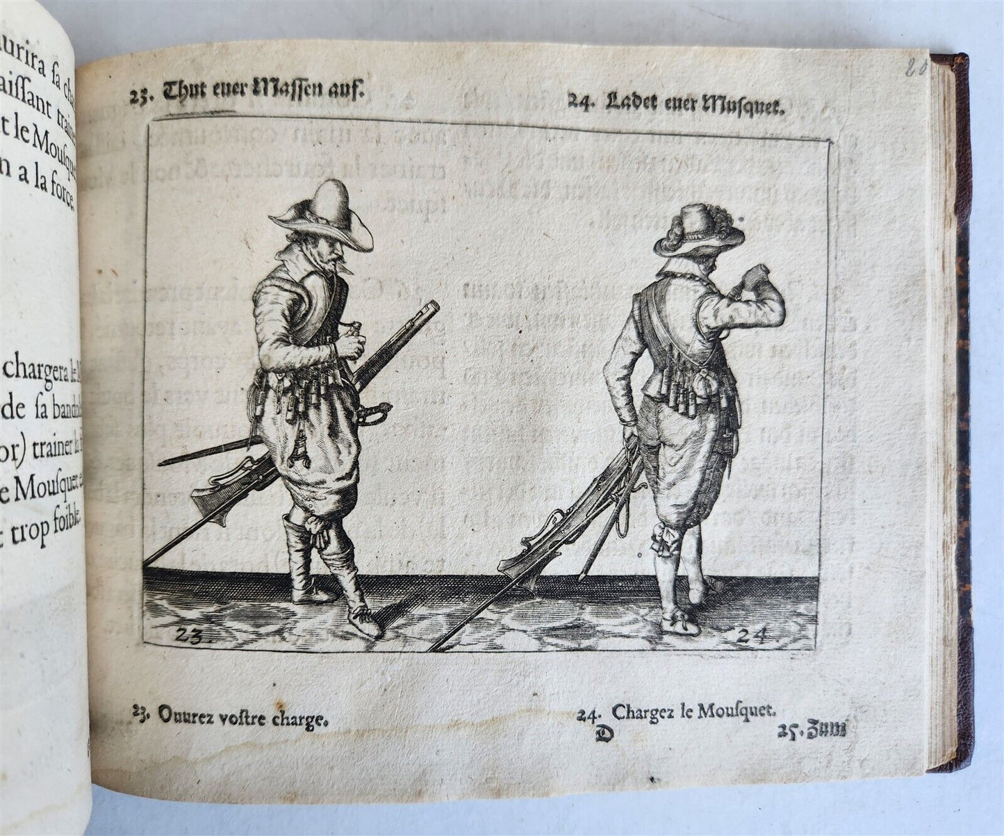 1664 ILLUSTRATED MILITARY WORK on TECHNIQUES for HANDLING MUSKET & PIKE antique