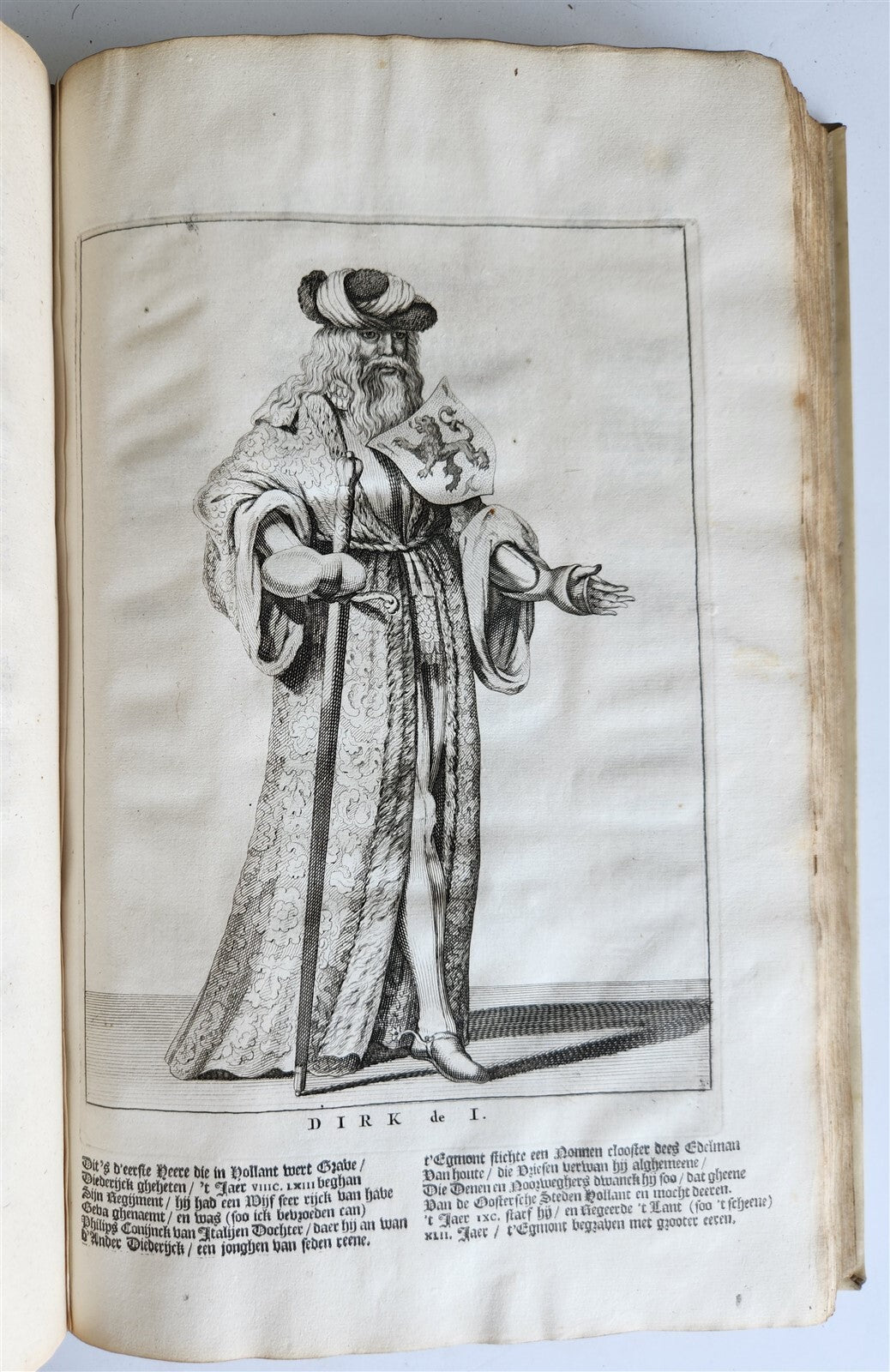 1699 CHRONICLE of COUNTS of HOLLAND antique ILLUSTRATED FOLIO vellum bound