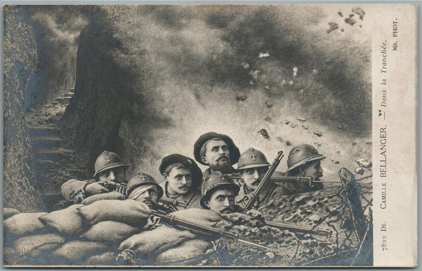 FRENCH SOLDIERS WWI ERA MILITARY ANTIQUE REAL PHOTO POSTCARD RPPC