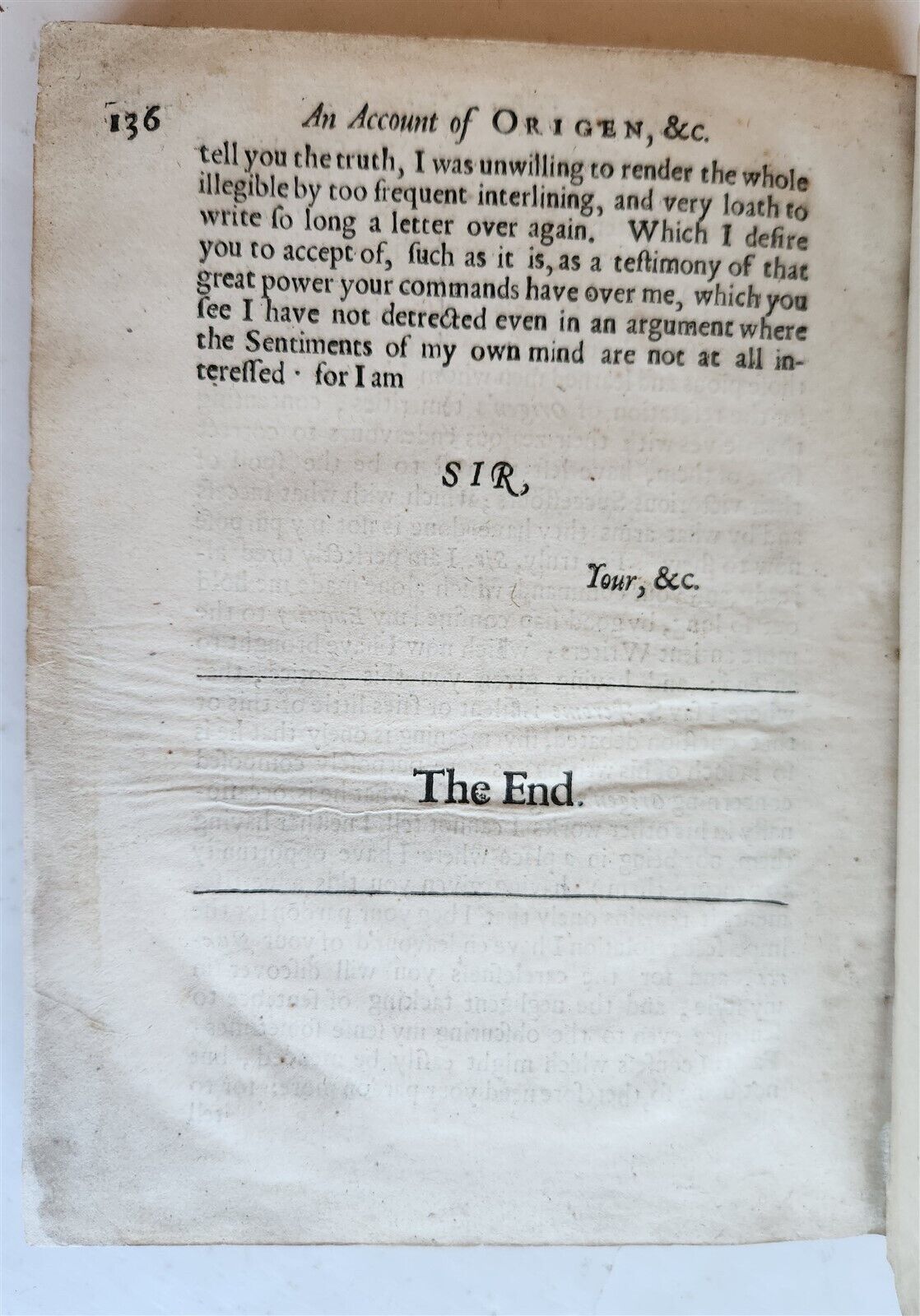 1661 LETTER of RESOLUTION CONCERNING ORIGEN & CHIEF of HIS OPINIOS antique