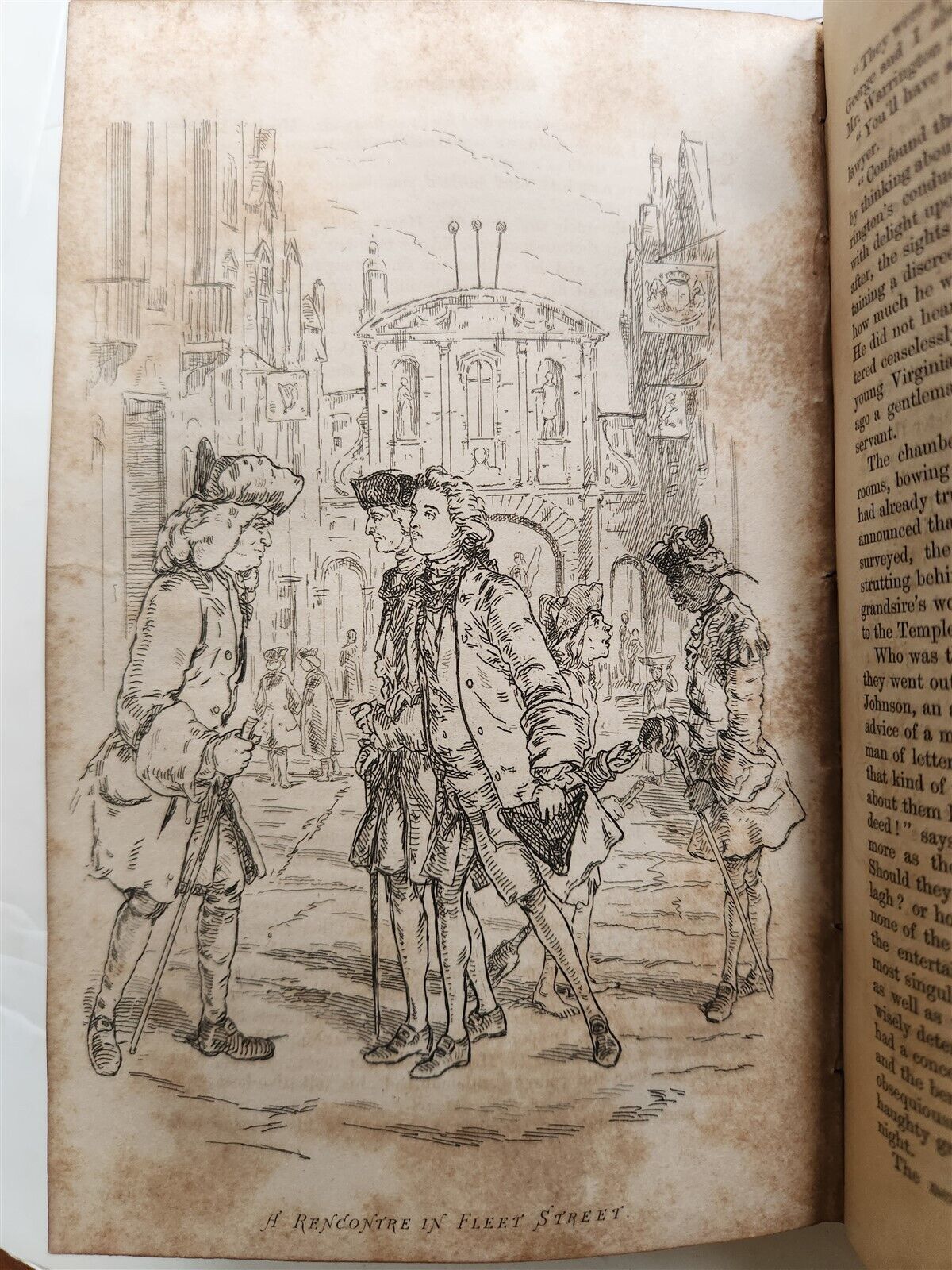 1858 THE VIRGINIANS by THACKERAY 2 VOLUMES antique Americana ILLUSTRATED