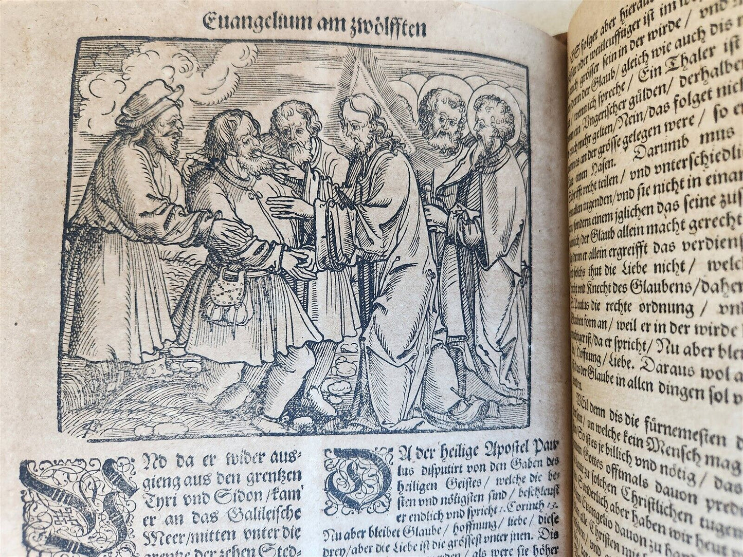 1583 ILLUSTRATED POSTILLA antique 80 WOODCUTS CRANACH SCHOOL ARTIST