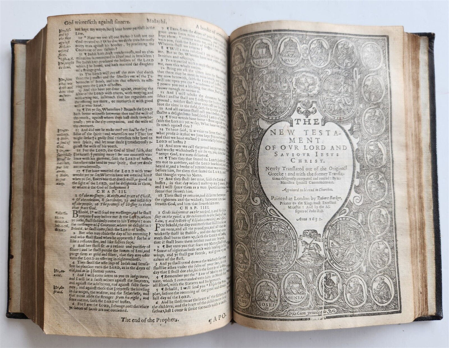 1632 BIBLE in ENGLISH antique Old & New Testament LONDON - ROBERT BARKER