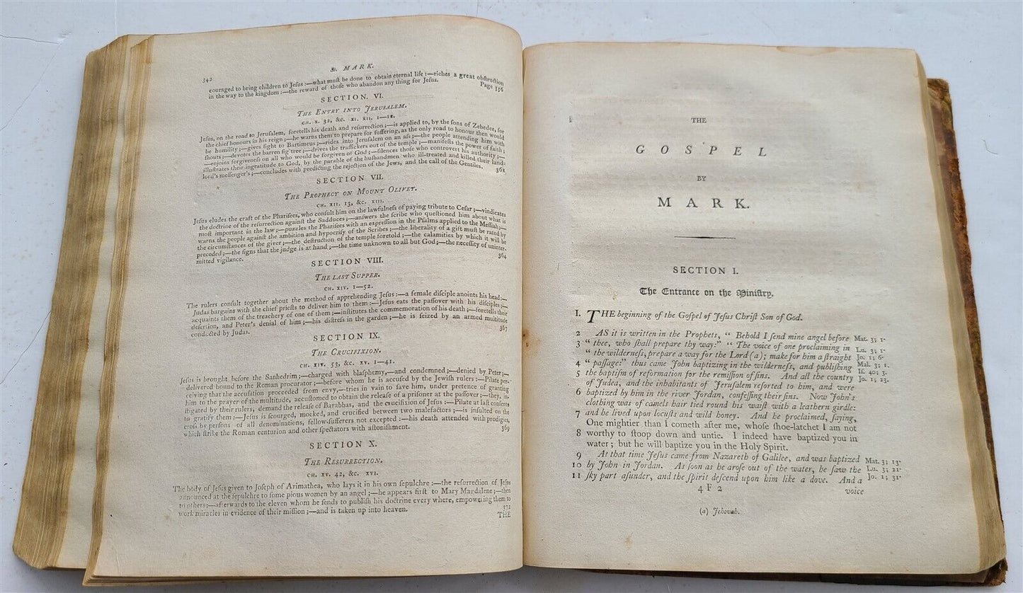 1796 FOUR GOSPELS by G. CAMPBELL antique ENGLISH BIBLE AMERICANA Philadelphia