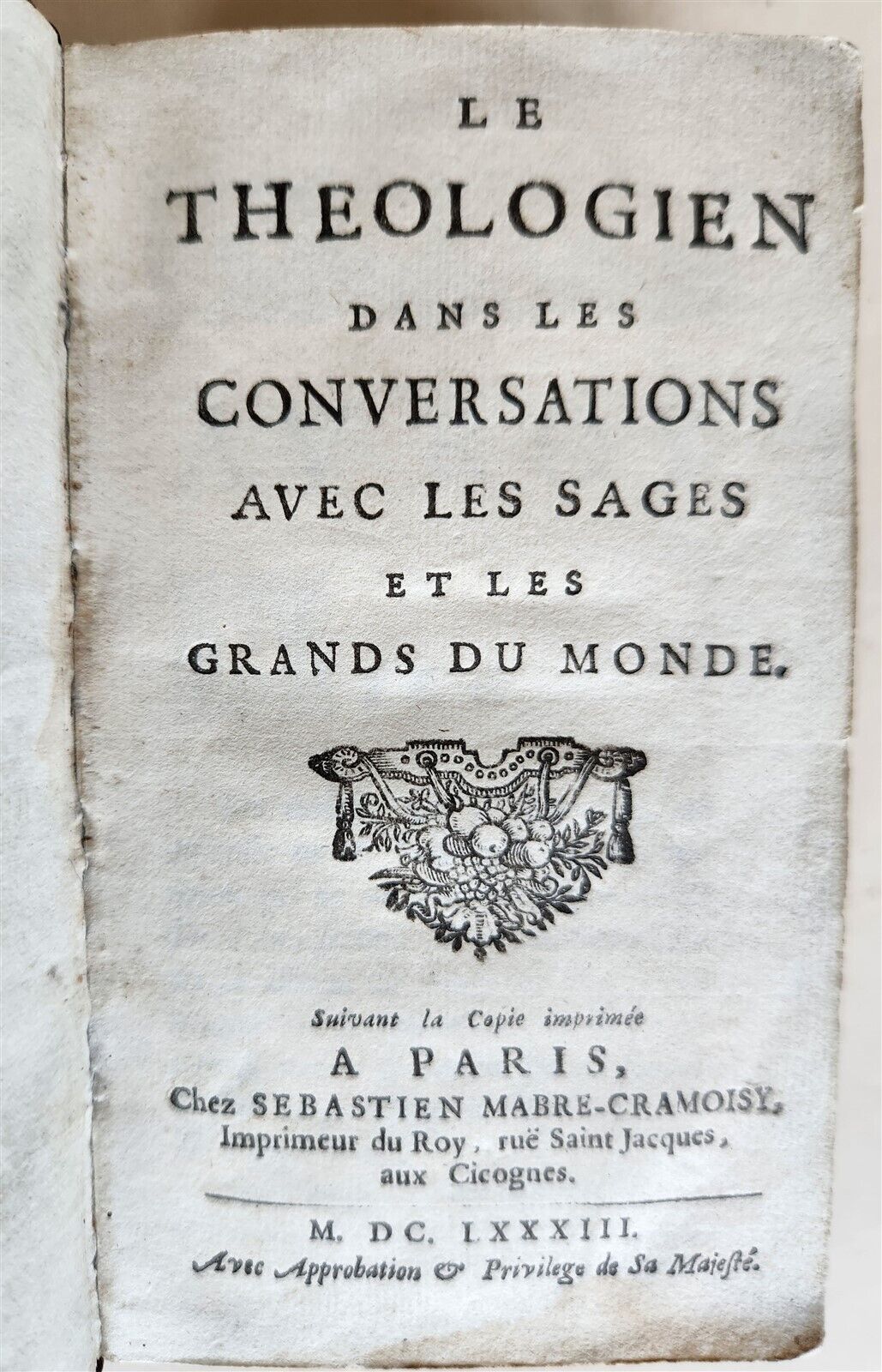 1683 THEOLOGICAL CONVERSATIONS w/ WISE MEN of the WORLD antique in FRENCH
