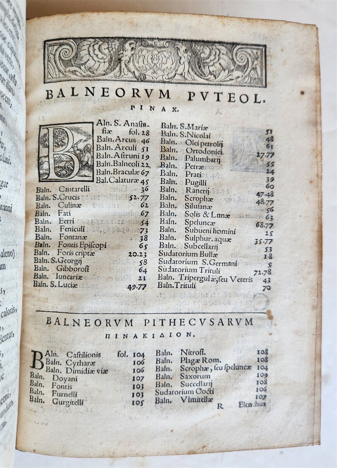 1566 Baths & other wonders of Puteoli by Lombardi antique