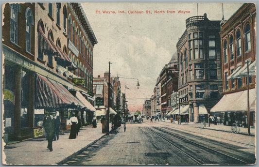 FT.WAYNE IN CALHOUN STREET ANTIQUE POSTCARD