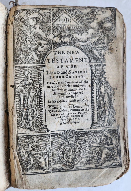 1641 BIBLE in ENGLISH antique New Testament LONDON BARKER & assigns of JOHN BILL