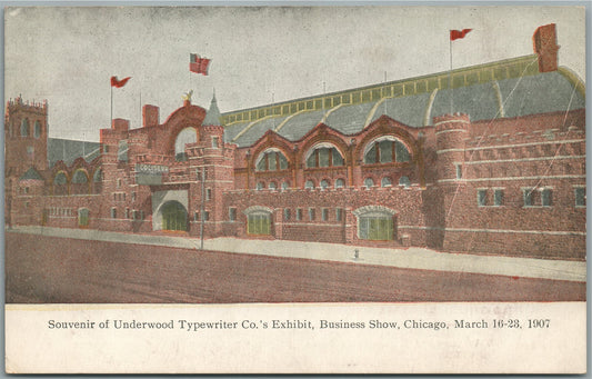 CHICAGO IL UNDERWOOD TYPEWRITER CO. EXHIBIT ADVERTISING ANTIQUE POSTCARD